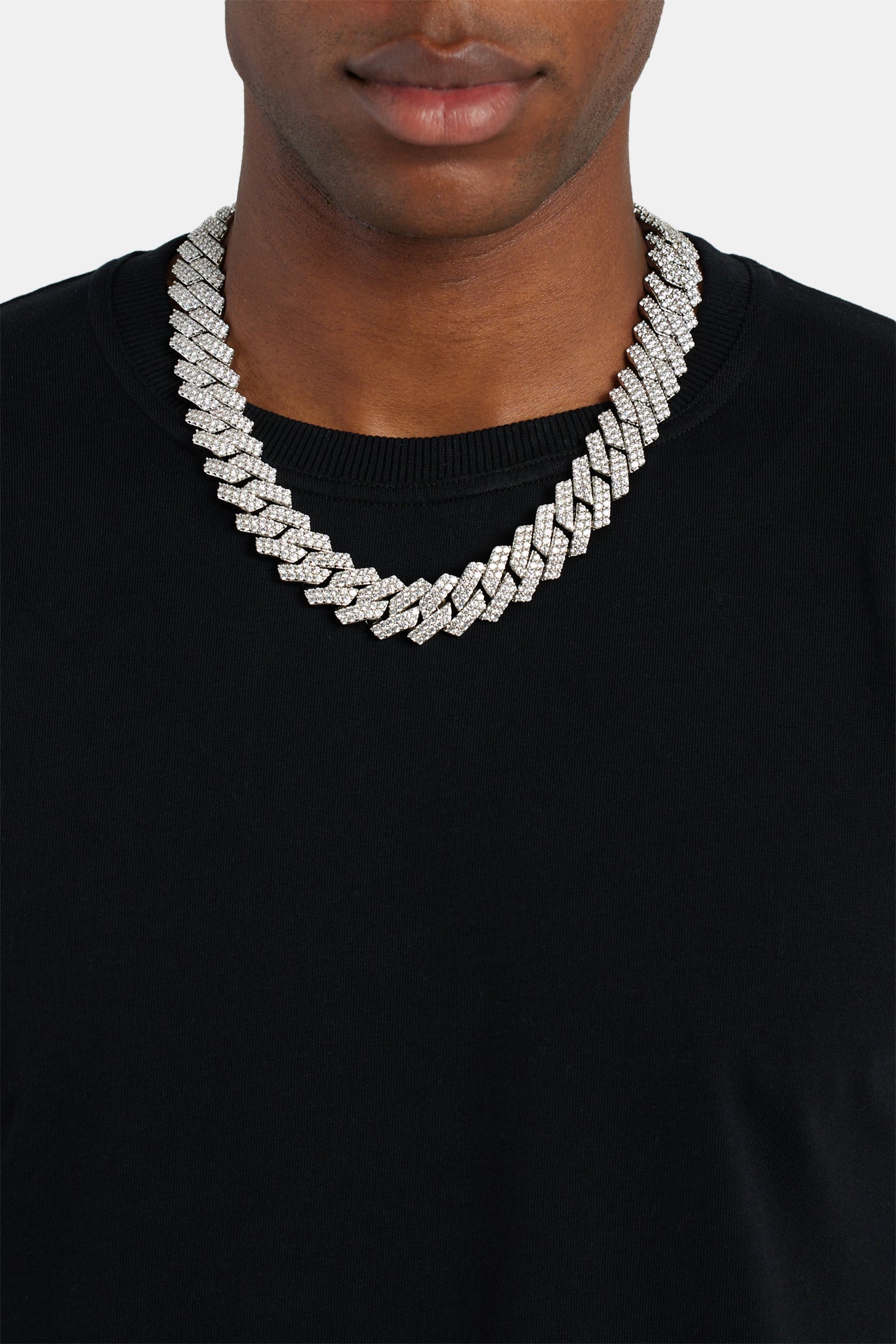 Prong Cuban Link Chain - 19mm - White